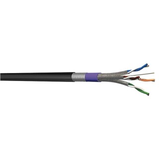 Multimedia Connect MMC Cat6a Ethernet Cable 100 m Shielded Screened Solid Copper Conductor PE Jacket Black Cat6a 