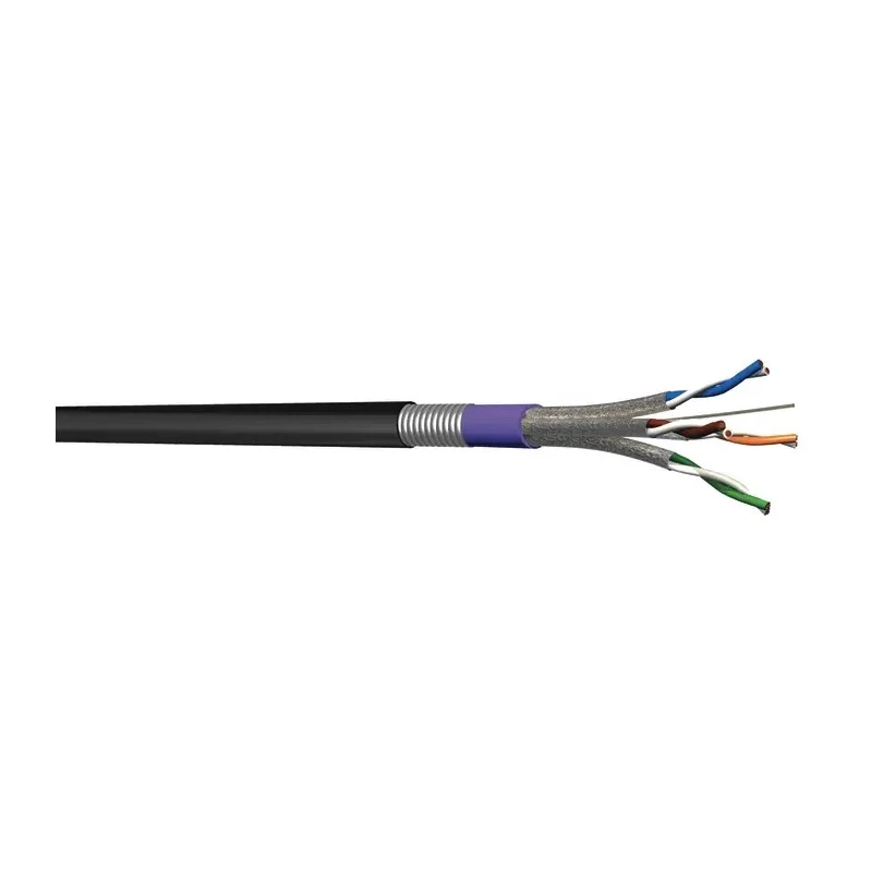 Multimedia Connect MMC Cat6a Ethernet Cable 100 m Shielded Screened Solid Copper Conductor PE Jacket Black Cat6a 