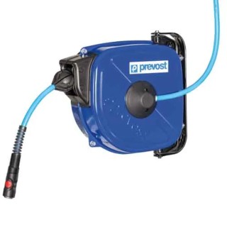 PREVOST 15 m Air Hose Reel Hot Galvanised Pressed Steel Body, 12 bar Pressure, Spring Return Retraction DRF 1015N