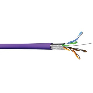 Multimedia Connect MMC Shielded Screened Cat6a Ethernet Cable, 100 m Length, Low Smoke Zero Halogen Purple Jacket 