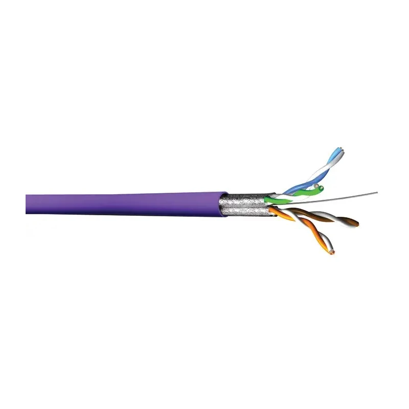 Multimedia Connect MMC Shielded Screened Cat6a Ethernet Cable, 100 m Length, Low Smoke Zero Halogen Purple Jacket 