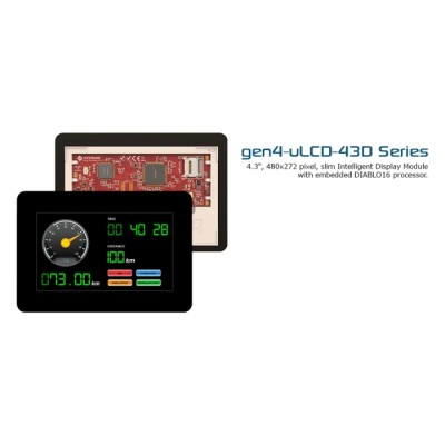 4D Systems gen4-uLCD-43D LCD Display Module 4.3 in 480 x 272 pixel I2C SPI TTL Interface Australia GEN4-ULCD-43D
