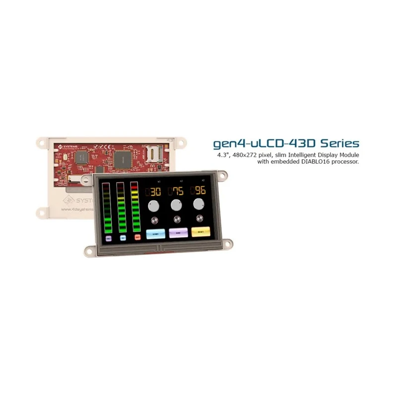 4D Systems gen4-uLCD-43D LCD Display Module 4.3 in 480 x 272 pixel I2C SPI TTL Interface Australia GEN4-ULCD-43D