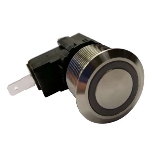 RS PRO Illuminated Momentary Push Button Switch, Panel Mount, 22.2 mm Cutout, SPST, White LED, IP67, 250 V ac 175-8190