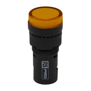 RS PRO Panel Mount Yellow LED Pilot Light 16 mm Cutout 230V ac IP40 Round 909-2480