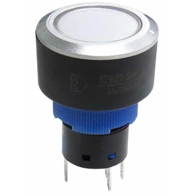 RS PRO Illuminated Momentary Push Button Switch Panel Mount SPDT 22.2 mm Cutout IP65 250V AC 175-8249