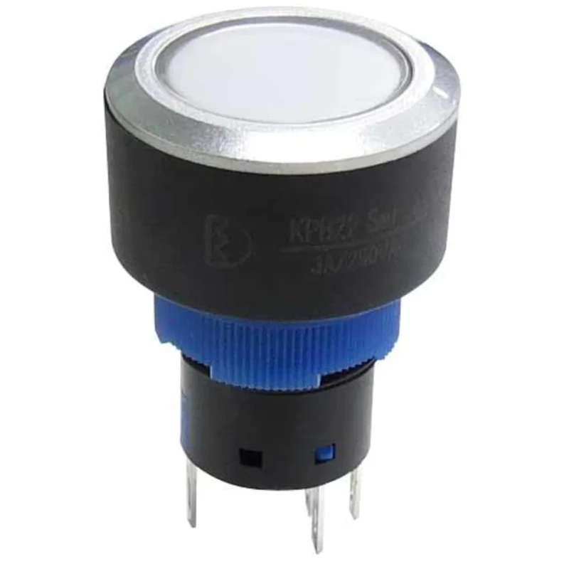 RS PRO Illuminated Momentary Push Button Switch Panel Mount SPDT 22.2 mm Cutout IP65 250V AC 175-8249