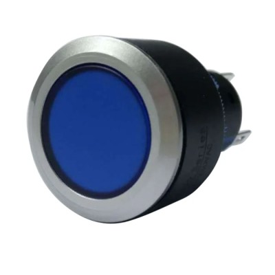 RS PRO Illuminated Momentary Push Button Switch, Panel Mount, Blue LED, SPDT, IP65, 22.2 mm Cutout, 250 V AC 175-8260