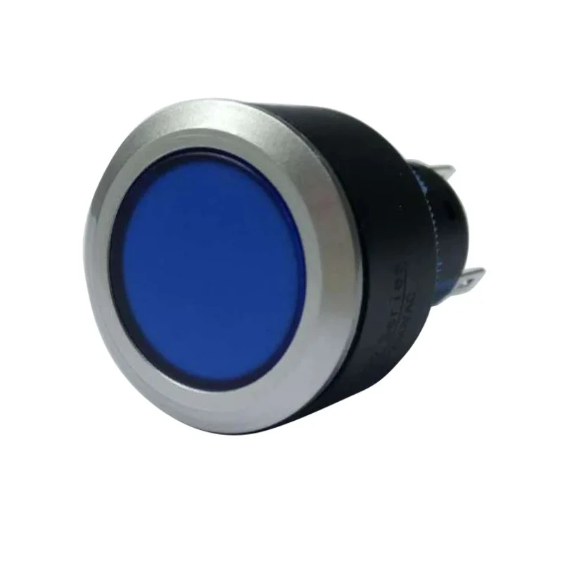 RS PRO Illuminated Momentary Push Button Switch, Panel Mount, Blue LED, SPDT, IP65, 22.2 mm Cutout, 250 V AC 175-8260