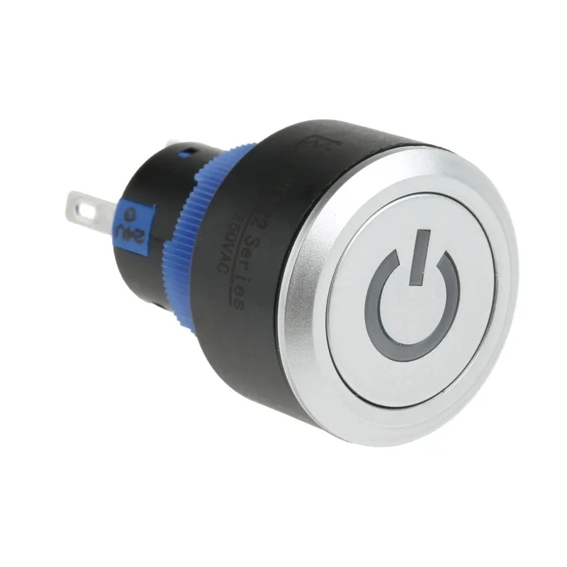 RS PRO Illuminated Momentary Push Button Switch Panel Mount SPDT Green LED 22.2 mm IP65 250 V 3, 5A 175-8256