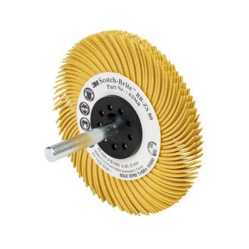 3M Abrasive Brush 76 mm Diameter P80 Grit Thermoplastic Resin Filaments, Max Speed 10000rpm FN520002620