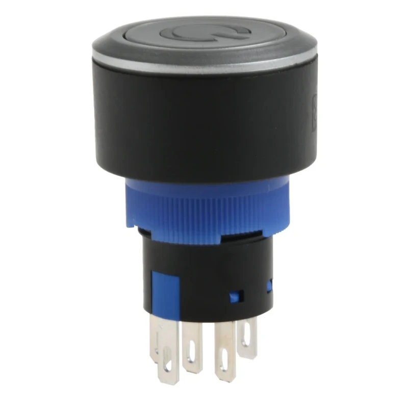 RS PRO Illuminated Momentary Push Button Switch Panel Mount SPDT Green LED 22.2 mm IP65 250 V 3, 5A 175-8256