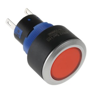 RS PRO Illuminated Push Button Switch, Momentary, Panel Mount, 22.2 mm Cutout, SPDT, Red LED, IP65, 250 V AC 250 V 175-8263