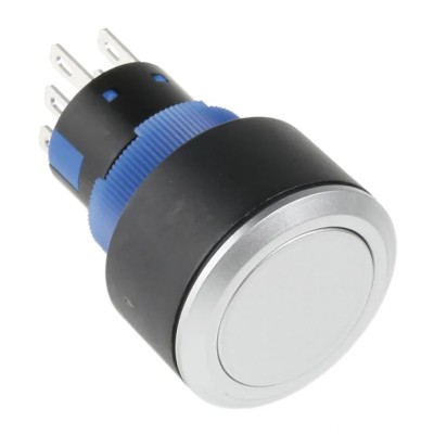 RS PRO Push Button Switch, Momentary, Panel Mount, 22.2 mm Cutout, DPDT, IP65, 250 V AC 3-5A 175-8267