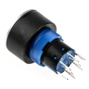 RS PRO Illuminated Momentary Push Button Switch Panel Mount 22.2 mm Cutout DPDT Blue LED IP65 250V 3, 5A 175-8321