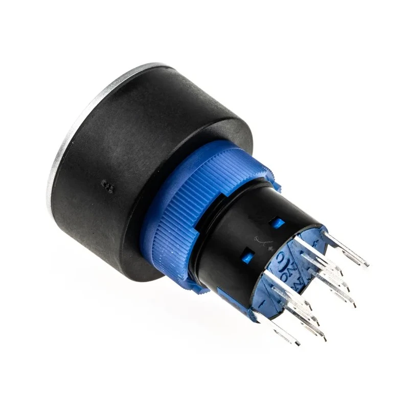 RS PRO Illuminated Momentary Push Button Switch Panel Mount 22.2 mm Cutout DPDT Blue LED IP65 250V 3, 5A 175-8321