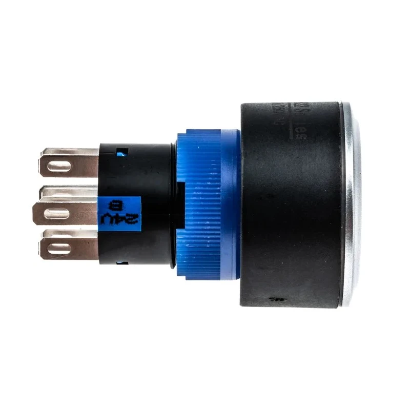 RS PRO Illuminated Momentary Push Button Switch Panel Mount 22.2 mm Cutout DPDT Blue LED IP65 250V 3, 5A 175-8321