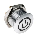 RS PRO Illuminated Momentary Push Button Switch Panel Mount SPST White LED IP67 36V DC 175-8453