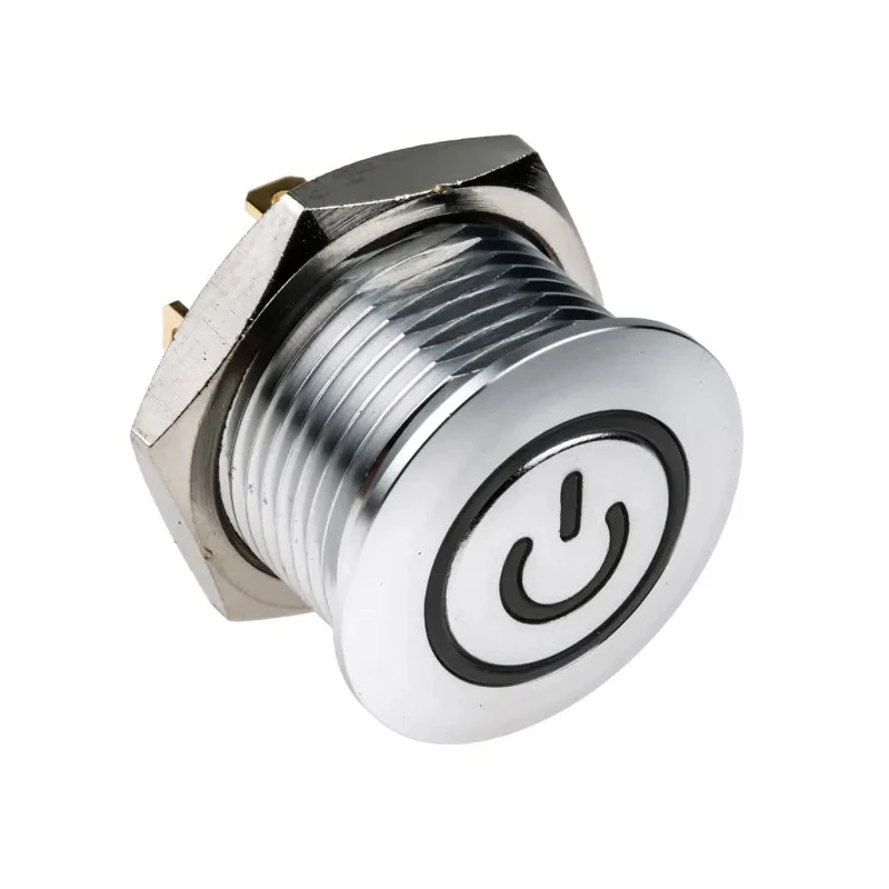 RS PRO Illuminated Momentary Push Button Switch Panel Mount SPST White LED IP67 36V DC 175-8453