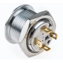 RS PRO Illuminated Momentary Push Button Switch Panel Mount SPST White LED IP67 36V DC 175-8453