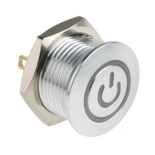 RS PRO Illuminated Push Button Switch Momentary Panel Mount SPST Red LED IP67 36V DC 175-8514