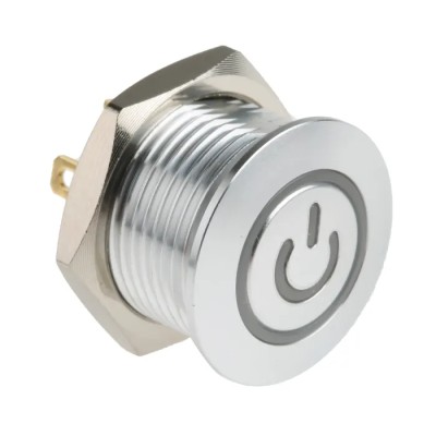 RS PRO Illuminated Push Button Switch Momentary Panel Mount SPST Red LED IP67 36V DC 175-8514