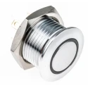RS PRO Illuminated Momentary Push Button Switch, Panel Mount, 16 mm Cutout, SPST, White LED, IP67, 36 V dc 175-8549