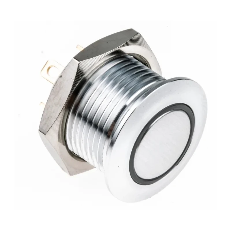 RS PRO Illuminated Momentary Push Button Switch, Panel Mount, 16 mm Cutout, SPST, White LED, IP67, 36 V dc 175-8549