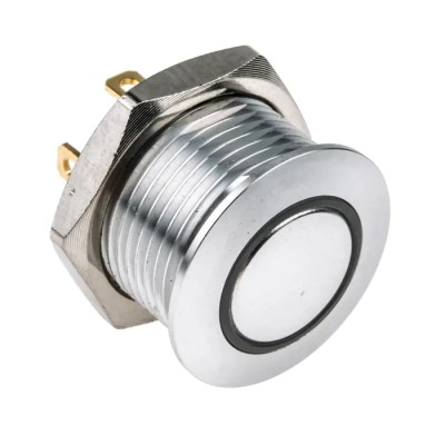 RS PRO Illuminated Momentary Push Button Switch Panel Mount 16 mm Cutout SPST Yellow LED IP67 36V DC 175-8522