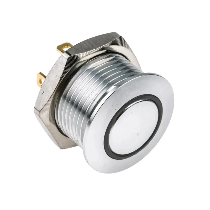 RS PRO Illuminated Momentary Push Button Switch Panel Mount 16 mm Cutout SPST Yellow LED IP67 36V DC 175-8522