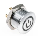 RS PRO Illuminated Momentary Panel Push Button Switch 16 mm Cutout SPST Blue LED IP67 36 V dc 175-8731