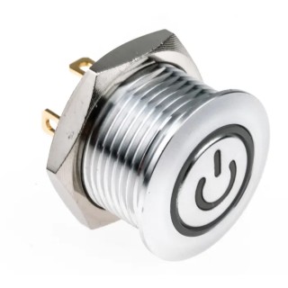 RS PRO Illuminated Momentary Panel Push Button Switch 16 mm Cutout SPST Blue LED IP67 36 V dc 175-8731