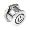 RS PRO Illuminated Momentary Push Button Switch Panel Mount 16 mm Cutout SPST Blue LED IP67 36V dc 175-8735
