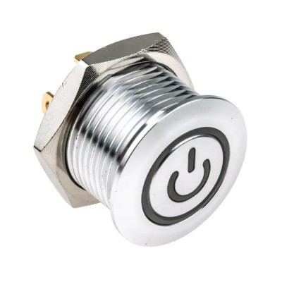 RS PRO Illuminated Momentary Push Button Switch Panel Mount 16 mm Cutout SPST Blue LED IP67 36V dc 175-8735