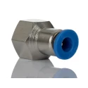 RS PRO Pneumatic Fitting 6mm Push-in Female Threaded-to-Tube Connection R 1/4 Female Nickel Plated Brass 10 bar 60°C 916-0741