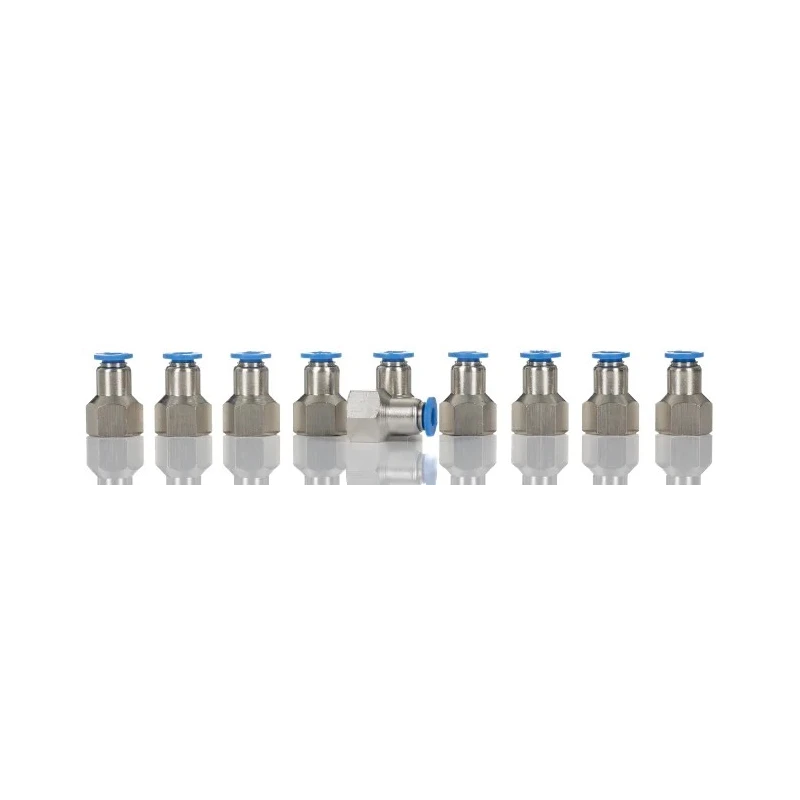 RS PRO Pneumatic Fitting 6mm Push-in Female Threaded-to-Tube Connection R 1/4 Female Nickel Plated Brass 10 bar 60°C 916-0741