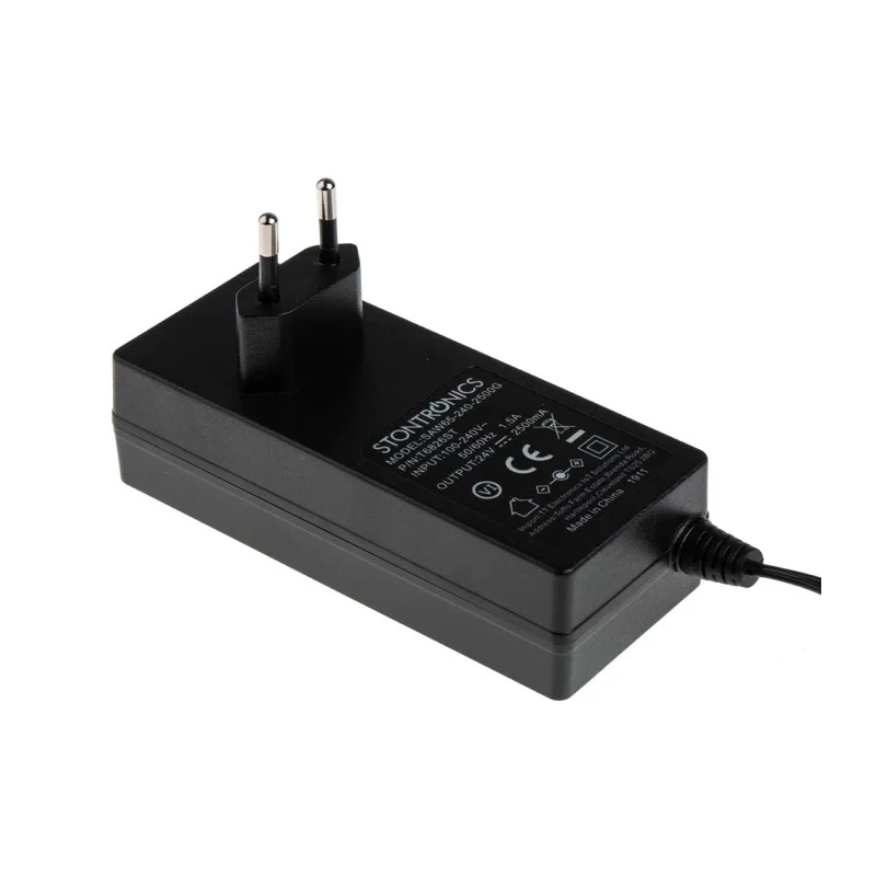 RS PRO 24 V DC 60 W AC/DC Adapter Type C EU Plug with 2.1 x 5.5 x 12 mm Centre Positive Output Connector 175-3333