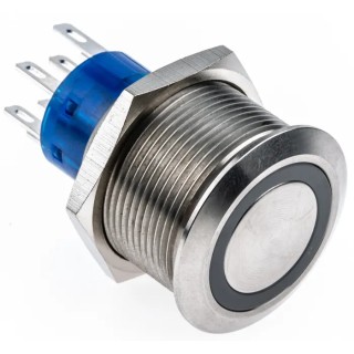 RS PRO Illuminated Panel Mount Push Button Switch Momentary DPDT White LED IP67 250V AC 175-9230