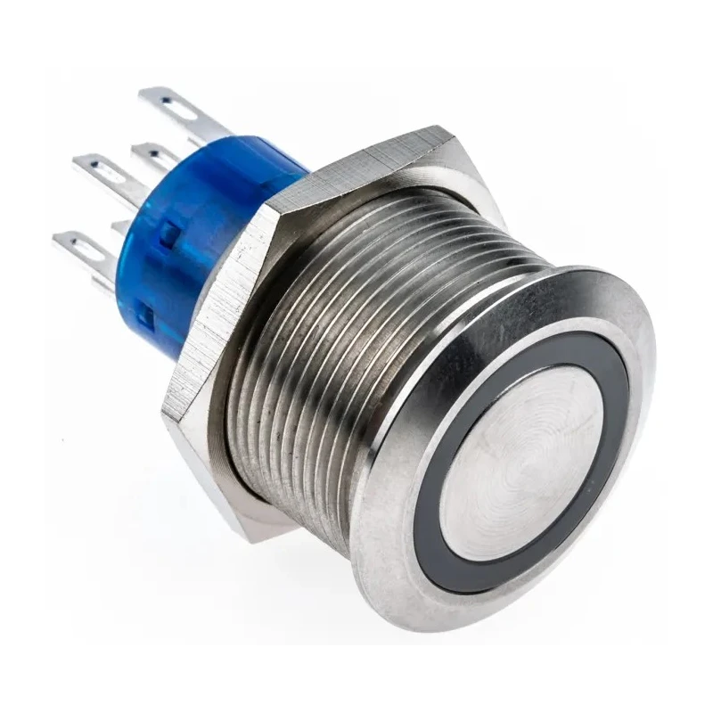 RS PRO Illuminated Panel Mount Push Button Switch Momentary DPDT White LED IP67 250V AC 175-9230