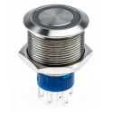 RS PRO Illuminated Panel Mount Push Button Switch Momentary DPDT White LED IP67 250V AC 175-9230