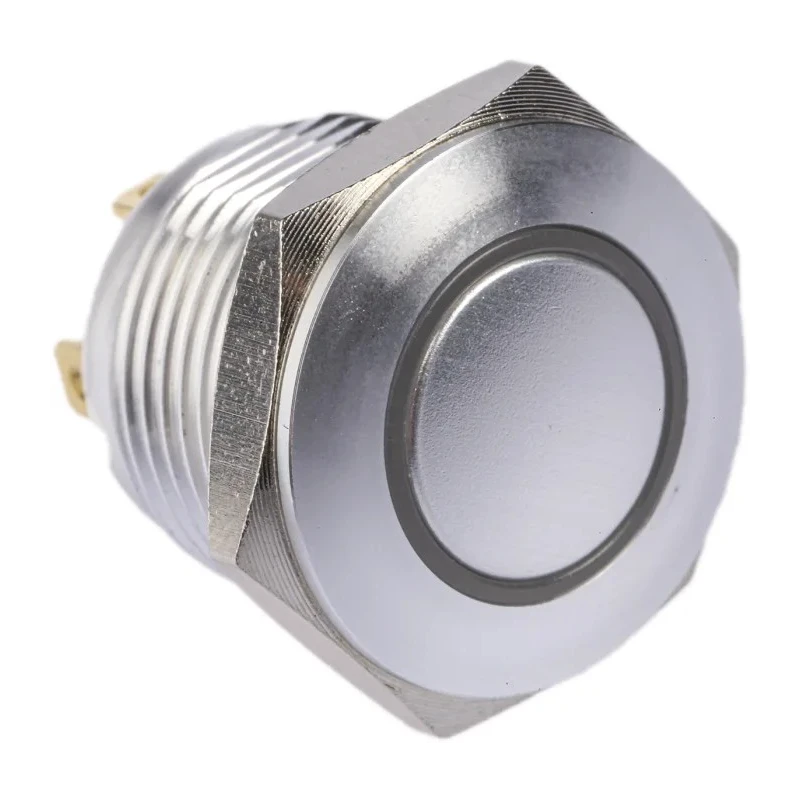 RS PRO Illuminated Push Button Switch Momentary SPST Panel Mount 16 mm Cutout Green LED IP67 36V dc 175-9477