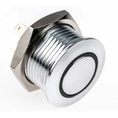 RS PRO Illuminated Momentary Push Button Switch Panel Mount 16 mm Cutout SPST Red LED IP67 36 V dc 175-9354