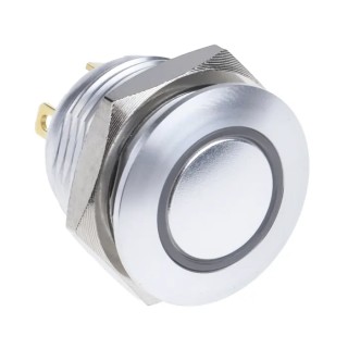 RS PRO Illuminated Momentary Push Button Switch, Panel Mount, 16 mm Cutout, SPST, Blue LED, IP67, 36 V DC 175-9493