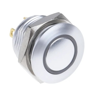 RS PRO Illuminated Momentary Push Button Switch, Panel Mount, 16 mm Cutout, SPST, Blue LED, IP67, 36 V DC 175-9493