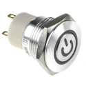RS PRO Illuminated Momentary Push Button Switch Panel Mount 16 mm Cutout SPST Blue Red LED IP67 36V DC AC 175-9287