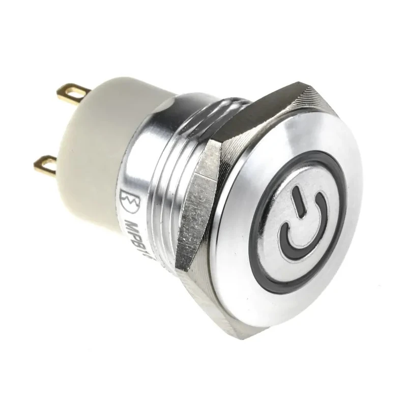 RS PRO Illuminated Momentary Push Button Switch Panel Mount 16 mm Cutout SPST Blue Red LED IP67 36V DC AC 175-9287