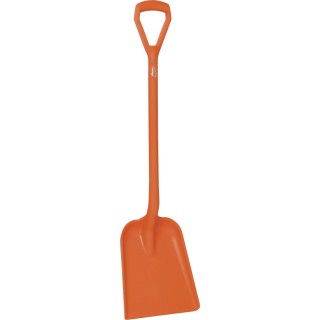 Vikan Square Shovel Polypropylene Blade 271 mm Width, 327 mm Length with 1040 mm Handle Length, Orange 56257
