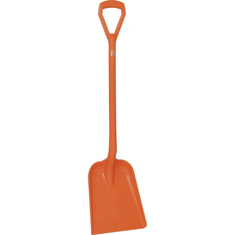 Vikan Square Shovel Polypropylene Blade 271 mm Width, 327 mm Length with 1040 mm Handle Length, Orange 56257