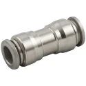RS PRO Stainless Steel Pneumatic Function Fitting, 10 mm Push-in Connection, Nickel Finish, Chemical Resistant 176-2164