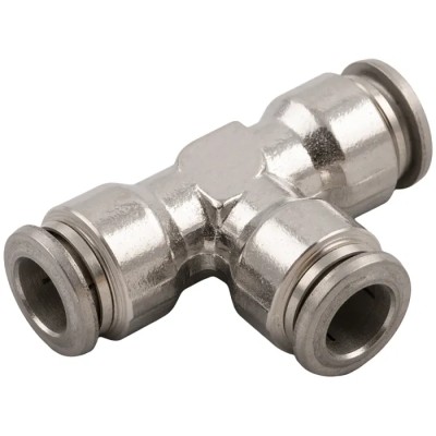 RS PRO Stainless Steel Pneumatic Function Fitting Push-in Connection 6 mm AISI 316L Nickel Finish 176-2176